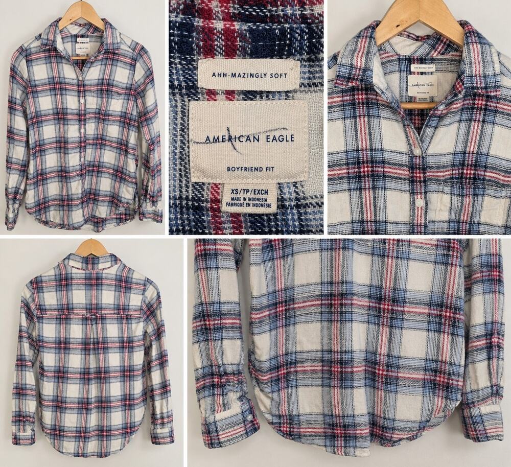 American Eagle Boyfriend Fit Flannel Size XS